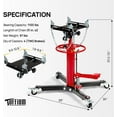 thumbnail image 6 of TUFFIOM Hydraulic Transmission Jack, 1,100 lbs,34"-68" Range, 360° Swivel Wheels, Blue, 6 of 14