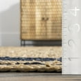 thumbnail image 3 of nuLOOM Rikki Braided Border Jute Area Rug, 9' 6" x 13' 6", Navy, 3 of 3