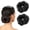 (deep black), variant on Beauty Small Hair Bun Maker 2 Pieces - Doughnut Chignon Clip Hair Accessory for Kids & Women's Hair Styling (Blonde)