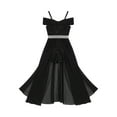 thumbnail image 2 of iEFiEL Girls Off-the-Shoulder Lace Chiffon Maxi Romper Dress Flower Girls Princess Pageant Ball Gown Black 14, 2 of 7