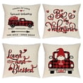 thumbnail image 2 of Wovilon 2024 New Arrival Valentines Day Pillow Covers 18x18, Black and Red Lattice Nylon Throw Pillows Cover for Valentines's Day Gift Mother's Day Gift (4PCs), 2 of 9