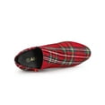 thumbnail image 4 of BLISSFUL STEP Women's Round Toe Block Heels Ankle Heel Boots Red Plaid 8.5, 4 of 7