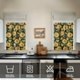 thumbnail image 4 of Kitchen Curtains 36 Inch Short - 3 Panel Set, Boho Sunflower Butterfly Floral Print, Rod Pocket Window Curtain for Rustic Farmhouse, Country Vintage Summer Decor, Easy Wash, 4 of 6