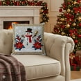 thumbnail image 5 of Lilixerw Christmas Linen Pillow Cover,18 x18 inch Embroidery Xmas Snowman Pillowcase,Xmas Cushion Cover for Sofa Decor,Xmas Supplies, 5 of 6