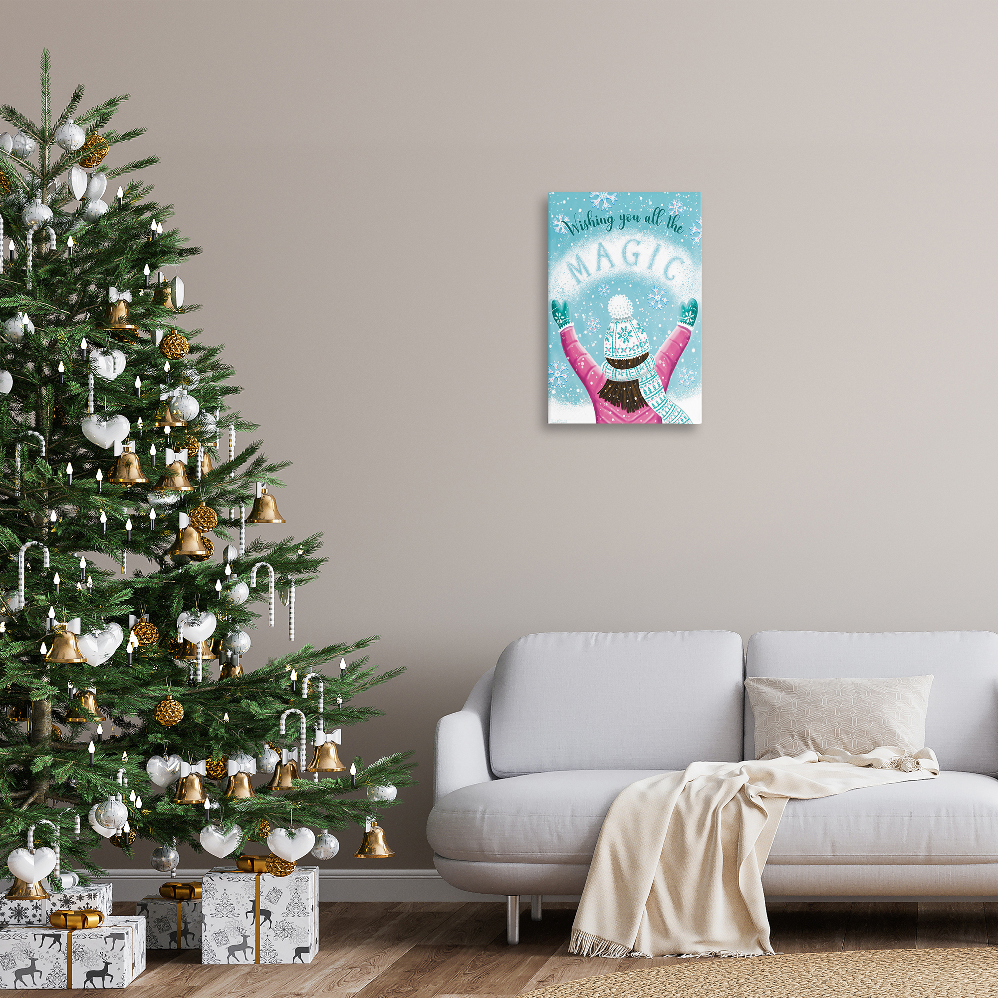 Stupell Industries Wishing You Magic Holiday Painting Gallery Wrapped Canvas Art Print Wall Art, 16 x 24