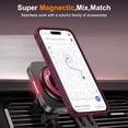 thumbnail image 5 of Case for iPhone 16, 360 Degree Rotating Ring Bracket, Support Magnetic Car Mount, Drop Protective Back Case, Anti-Scratch Translucent Ultra Slim Phone Cover for iPhone 16, Winered, 5 of 7