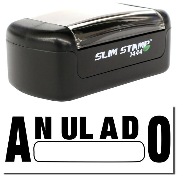 Slim Pre-Inked Anulado Stamp, Slim 1444, Ultra Slim Design, Impression Size 1/2" by 1-3/4", Up to 25,000 Impressions - Black Ink