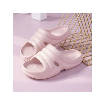 

Daeful Womens Solid Color Slippers Backless Flats Breathable Open Toe Beach Shoes Summer