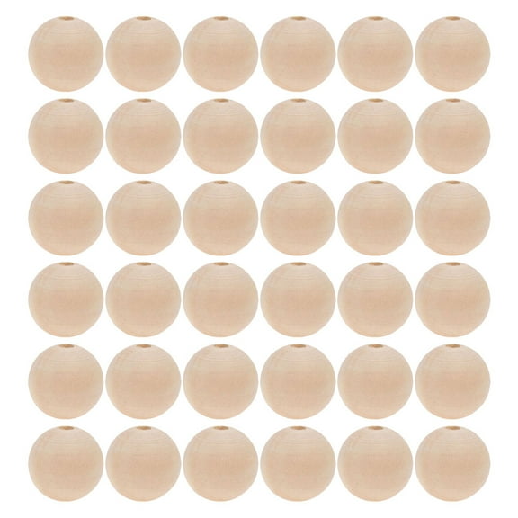 WRITWAA Unfinished Wood Jewelry 100Pcs Khaki Round Loose Spacer Beads for Ornaments