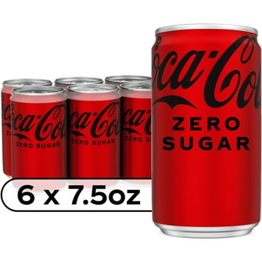 Coca-Cola Zero Sugar Sugar-Free Soda, 7.5 fl oz Mini Cans, 6 Pack