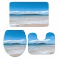 thumbnail image 2 of Summer Ocean Beach Bathroom Rugs Set Modern Blue Sky Marine Non Slip Absorbent Soft Bath Mats 3 Piece Set with Bathroom Rug, U-Shaped Floor Mat, Toilet Seat Cover Small Size, 2 of 9