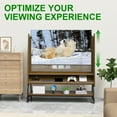 thumbnail image 3 of Mobile TV Stand with Mount for 32-50 inch TVs, Adjustable Rolling TV Cart with Pull-Down Projector Screen & Power Outlets, MDF Wood for Bedroom Living Room Office Use, Walnut, 3 of 11