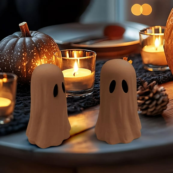 Fall Halloween Decorations -Handmade Terracotta Pumpkin Jack O' Lantern Outdoor Indoor -Cute Halloween Autumn Farmhouse Table Festival Decoration for Home Porch Front Door Mantel Room