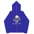 thumbnail image 1 of Sudadera de calavera oscura europea y americana para hombre y mujer, sudaderas con capucha góticas para pareja, sudadera de Cremallera larga de talla grande Harajuku 2023, 1 of 5