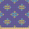 thumbnail image 2 of Ambesonne Mexican Fabric by the Yard Upholstery, Square Triangle Tribal Art, 10 Yards, Blue Violet Mustard Blue, 2 of 5