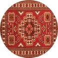 thumbnail image 1 of Ahgly Company Indoor Round Geometric Orange Traditional Area Rugs, 4' Round, 1 of 1