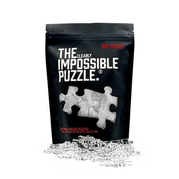 CM Originals The Clearly Impossible Puzzle 500 Pieces Hard Puzzle for Adults (Acrylic, Jigsaw, 18.75x11 inches, 1 Pound, Made in USA)
