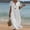 *White, variant on ClodeEU Women's V Neck Short Sleeve Maxi Dress,Casual Loose Fit Tunic Dress with Button Army Green,Women's Plus L