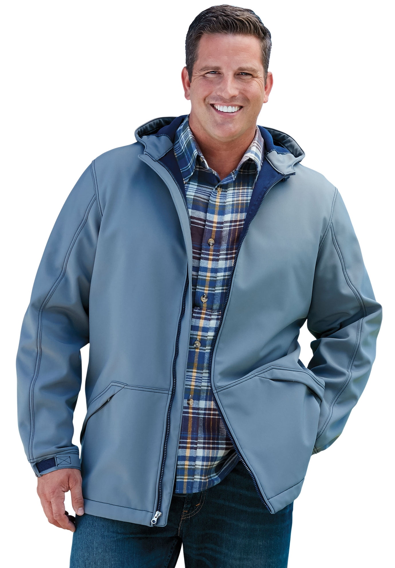 Buy Kingsize Men's Big & Tall FleeceLined Rain Coat Raincoat Online at
