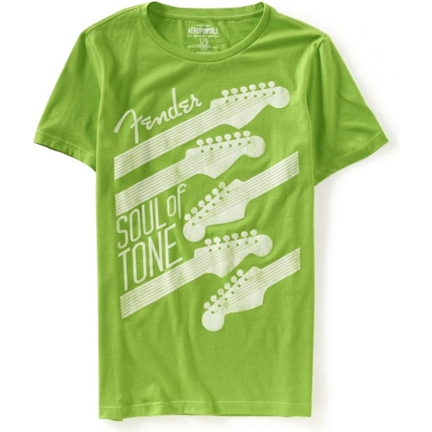 Aeropostale - Camiseta gráfica para hombre Fender Soul Of Tone, verde, XXL