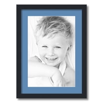 ArtToFrames 16x22 Matted Picture Frame with 12x18 Single Mat Photo Opening Framed in 1.25 Satin Black and 2 Liberty Blue Mat (FWM-3926-16x22)