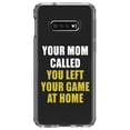 thumbnail image 1 of DistinctInk Clear Shockproof Hybrid Case for Samsung Galaxy S10e (5.8" Screen) - TPU Bumper Acrylic Back Tempered Glass Screen Protector - Your Mom Called You Left Your Game at Home, 1 of 2