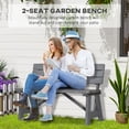 thumbnail image 4 of Outsunny Wooden Garden Bench for Outdoor, 2-person Patio Bench, Loveseat Furniture for Lawn, Deck, Yard, Porch and Entryway, Grey, 4 of 10
