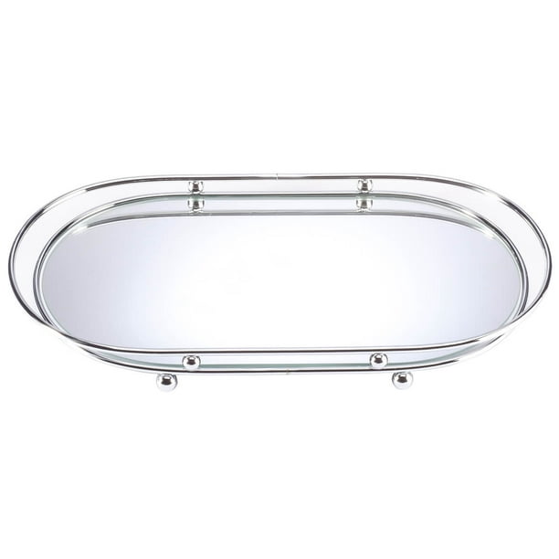 Mirror Glass Vanity Tray 15 Long X 8, Mirrored Glass Dressing Table Tray