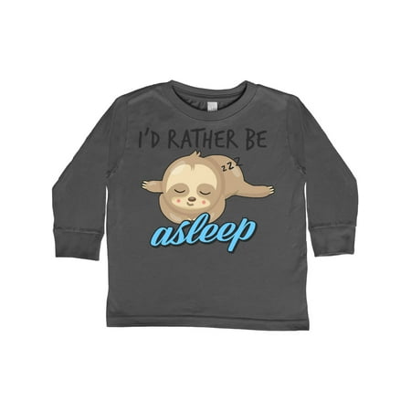 

Inktastic Id Rather be Asleep with Sleeping Sloth Gift Toddler Boy or Toddler Girl Long Sleeve T-Shirt