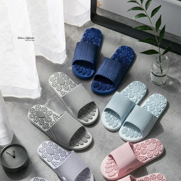 Luxury Massage Slippers Acupressure Foot Massager with Acupoint Beads Foot Relief Sandals for Home Office Dark Blue 42-43 - Walmart.com