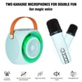 thumbnail image 5 of Karaoke Machine for Kids,Bluetooth Speaker with 2 Wireless Microphones and LED Lights,Birthday Gifts for Girls Ages 4,5,6,7,8,9,10,12,Blue, 5 of 6