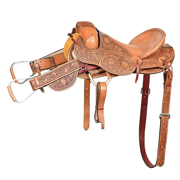 15" Hilason Classic Series Hand-Made Rodeo Bronc American Leather Saddle