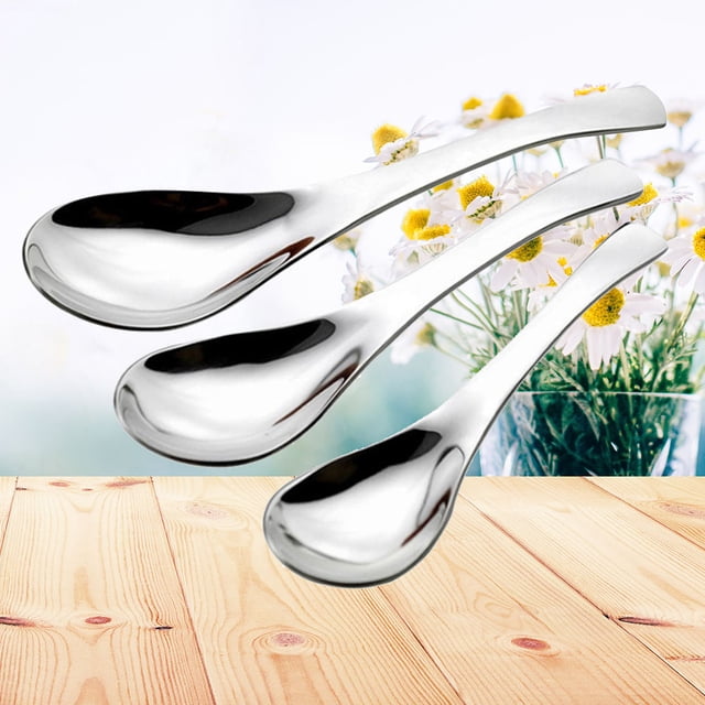 HAMPPLIES Ensemble de 3 Cuillères de Service en Acier Inoxydable Lavable au Lave-Vaisselle Cuisine