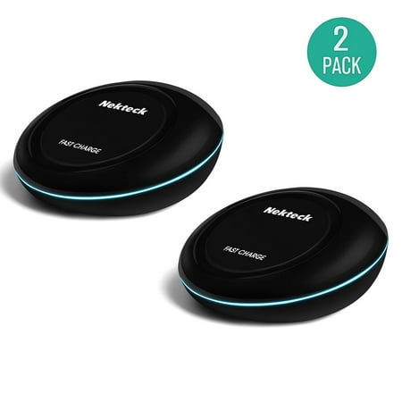 Fast Charge Wireless Charger, Nekteck Wireless Charging Pad for Samsung Galaxy S8, S8 Plus/ S7/ S7 Edge/ S6 Edge Plus Note 5 and All Qi-Enabled Devices - Black (2 Pack, Adaptive NOT