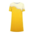 thumbnail image 5 of Viikei Womens Summer Dresses under $10,Casual Floral Print Short Sleeve Dress,Women's Short Sleeved Dress with Floral Print Round Neck Dress Yellow XXL, 5 of 5