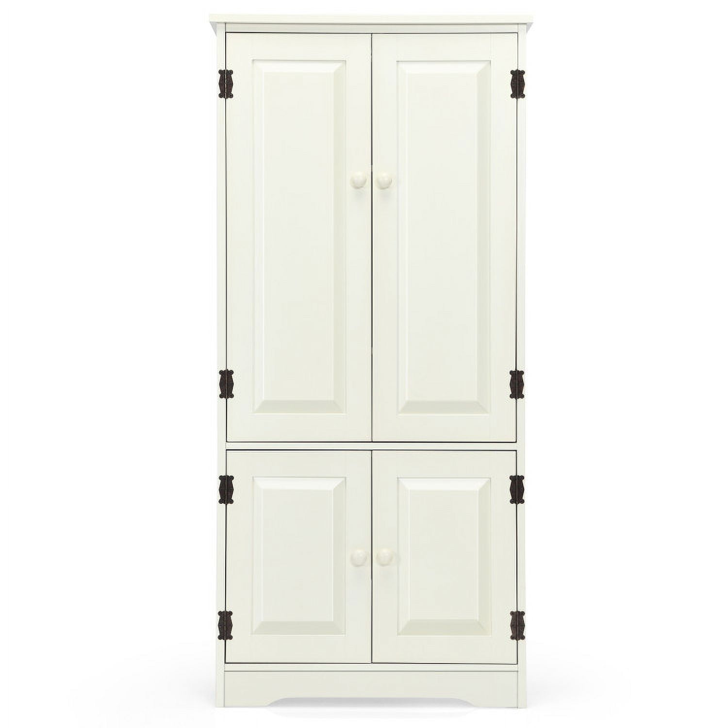 Demi Bonn 49" Accent Floor Storage Cabinet, 2-Door Bathroom Cabinet, Pantry Cabinet with Adjustable Shelves, White