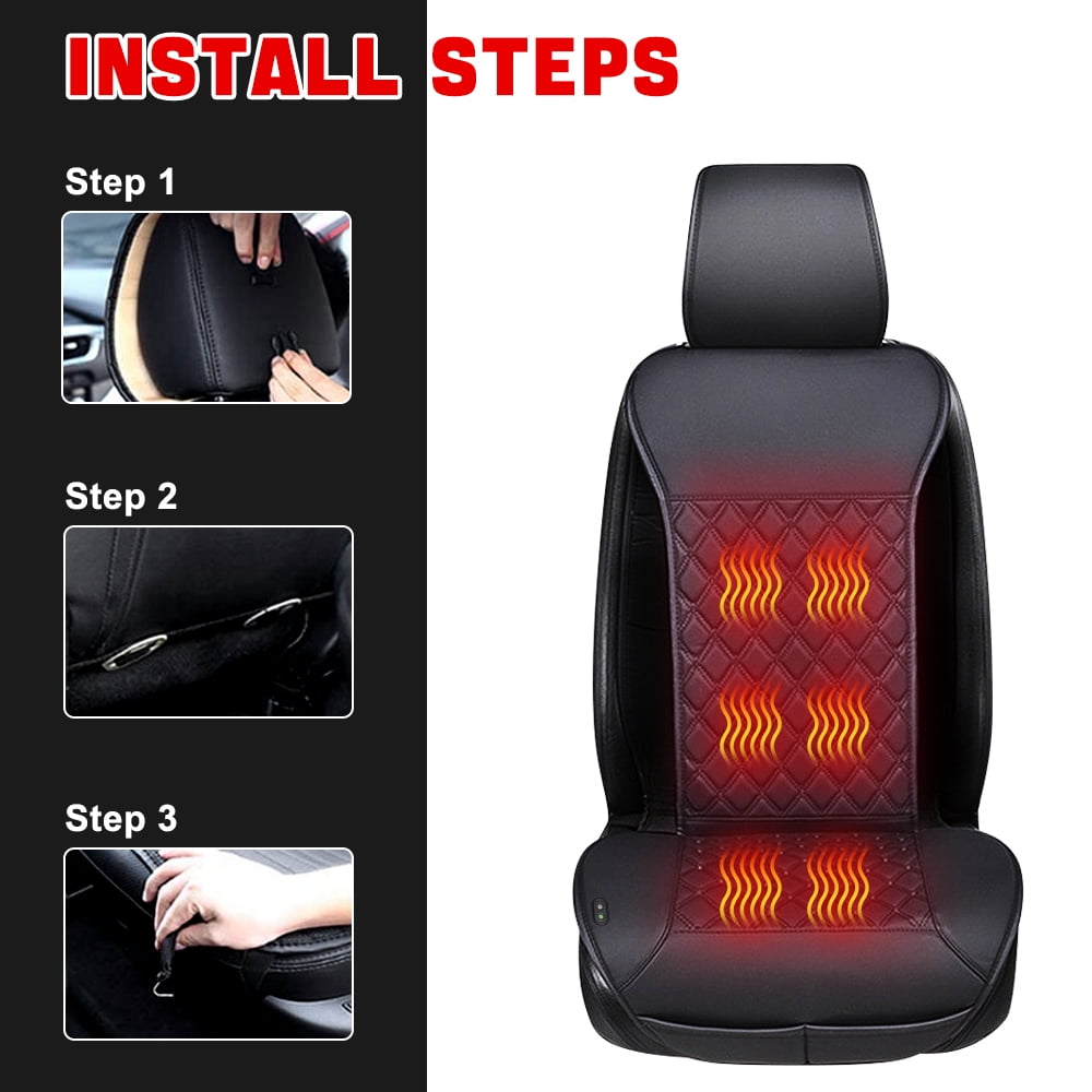 LIFEMALLUS Car seat Cushion, Winter seat Cushion, car seat Cover, 12v/24v  car seat Cover, Plush Cushion, Suitable for Various Models (Black)
