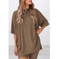 thumbnail image 7 of PRETTYGARDEN Women's Two Piece Lounge Set Summer Casual Oversized Shirts Biker Shorts Matching Airport Travel Outfit, 7 of 7