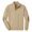 Khaki_008, variant on Mens Casual Knitted Pullover Sweater Long Sleeve Stand Collar Vintage Quarter Button Sweaters with Elbow Patches White 3XL