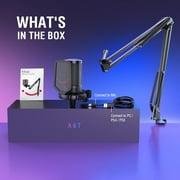 FIFINE A6T Gaming Microphone Kit for PC Computer PS5/4, USB Streaming Microphone with 192kHz High-Res, Boom Arm, RGB, Condenser, Mute, Gain Control
