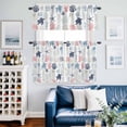thumbnail image 2 of Summer Ocean Turtle Kitchen Curtains Valances and Tiers Set of 3 Red Coral Blue Jellyfish Tier Curtains and Valance with Rod Pocket for Small Windows, 27.5"x36", 2 of 9