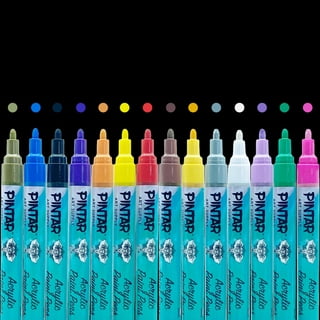PINTAR Oil Based Paint Pens - Oil Paint Markers - Paint Pens For Rock  Painting,Glass, Wood, Plastic, Canvas, Paper, Metal, Ceramic, & Fabric - 20