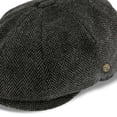 thumbnail image 5 of Walrus Hats Grey Herringbone Wool Blend 8 Panel Kids Newsboy Cap for Toddler Boys & Youth Herringbone Design Elastic Rear Band Grosgrain Sweatband, 5 of 7