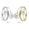 thumbnail image 2 of VONKY Imitation Pearls Napkin Rings Wedding Party Holiday Dinner Decoration Table Napkin Holders, 2 of 8
