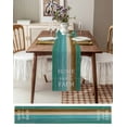 thumbnail image 6 of Table Runner Dresser Scarf 18 x 72 Inch Vintage Teal Brown Wood Grain Country Home Sweet Farm Table Runners Non-Slip Heat Kitchen Dining Table Decor for Indoor Outdoor Home Party Decoration, 6 of 7