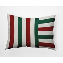 20" x 14" Simply Daisy Christmas Stripes Polyester Indoor/Outdoor Pillow, Forest Green Qty 1