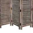 thumbnail image 4 of 4 Panel Room Divider with Shutter Design in Weathered Brown, 4 of 7