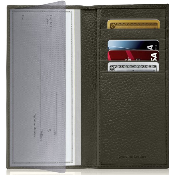Genuine Leather Checkbook Cover For Men And Women Checkbook Holder