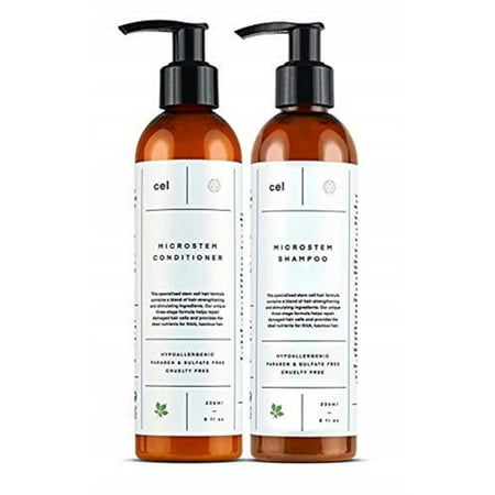 CEL MD Microstem Thickening Biotin and Arginine Shampoo & Conditioner. Hair Stimulating Stem Cell Hair Formula. Best Hair Thickening Product For Women And Men. One Month