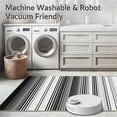 thumbnail image 5 of ODIKA 4'x6' Machine Washable Non-Slip Area Rug, Monochrome Featuring Wide Bands And Modern Stripe Motif High Traffic Rug, Black, 42982, 5 of 7